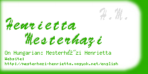 henrietta mesterhazi business card